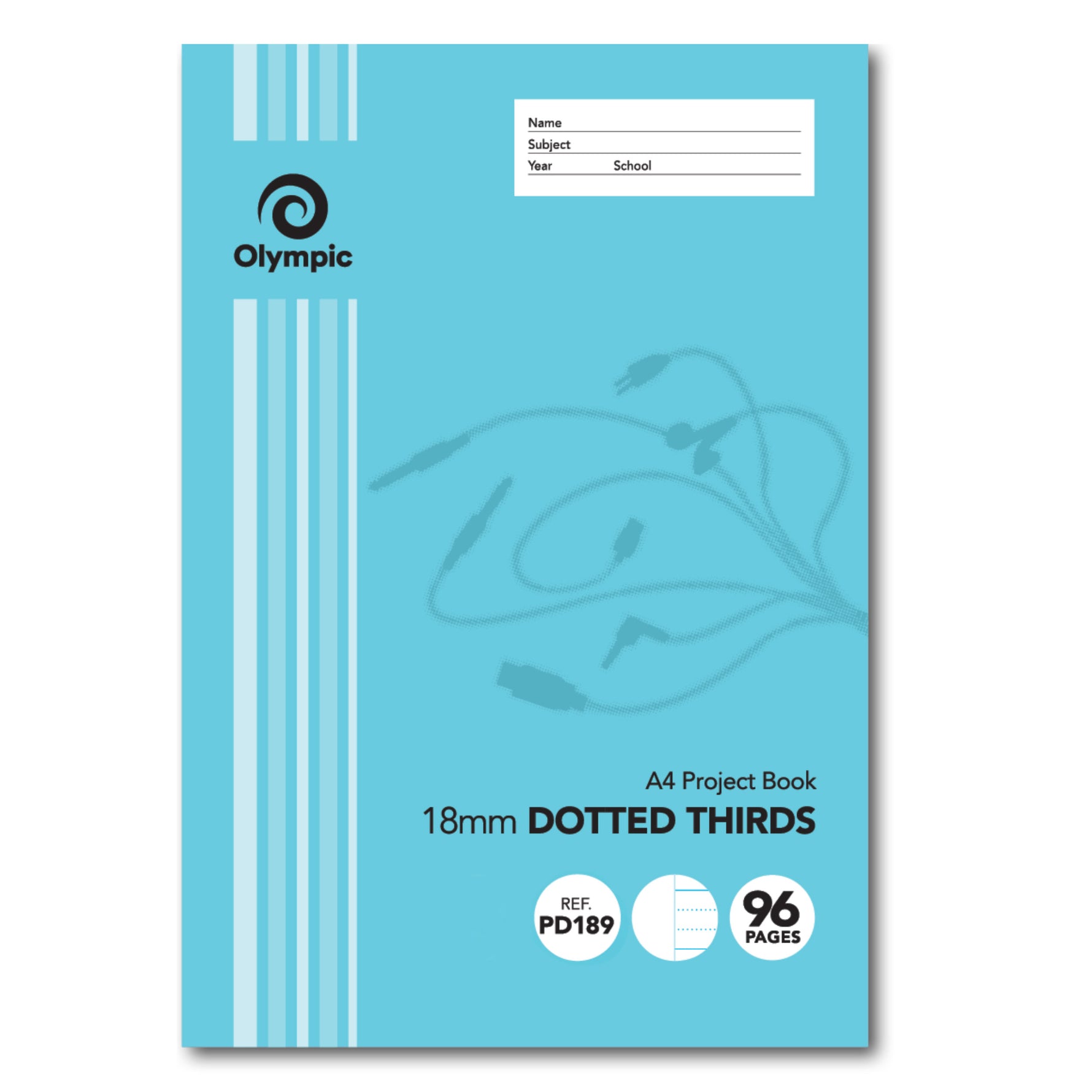 Olympic Project Book A4 18mm Dotted Third 96-page (Pack 10)