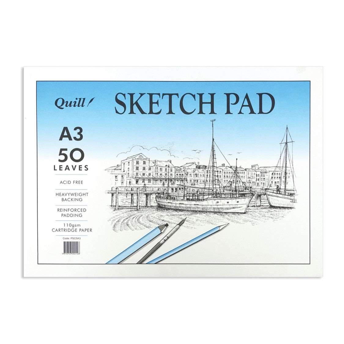 Quill Sketch Pad A3 110GSM Cartridge Acid Free 50LF (Pack 5)