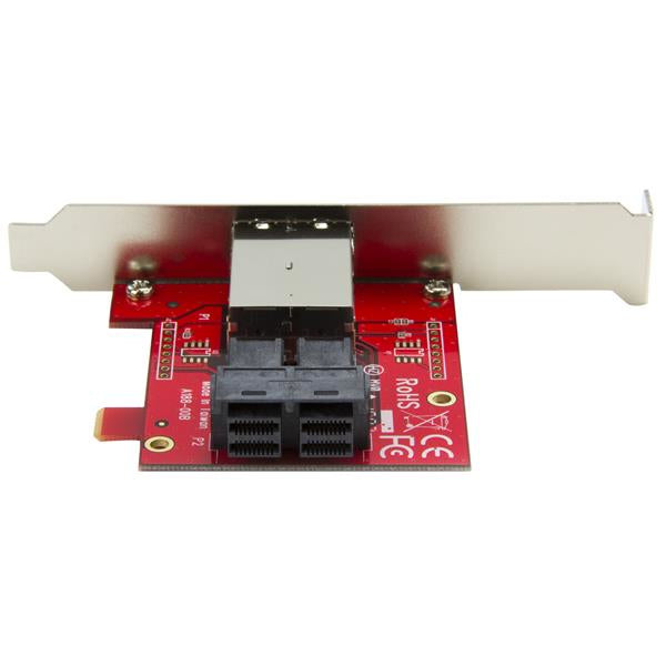 StarTech.com Mini-SAS Adapter - Dual SFF-8643 to SFF-8644 - with Full and Low-Profile Brackets - 12Gbps