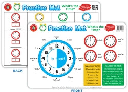 Practise Mat Learning Can Be Fun 42x28CM What's The Time (Each)