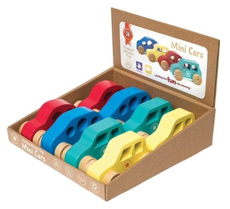 Learning Can Be Fun Toy Wood Mini Car Display Learning Can Be Fun (Pack 8)