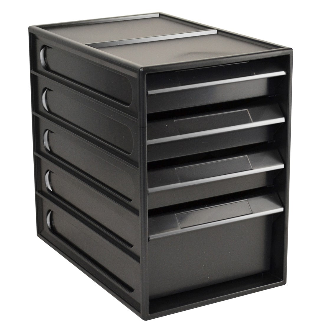 Italplast Office Organiser 4 Drawer Greenr Recycled Black (Each)