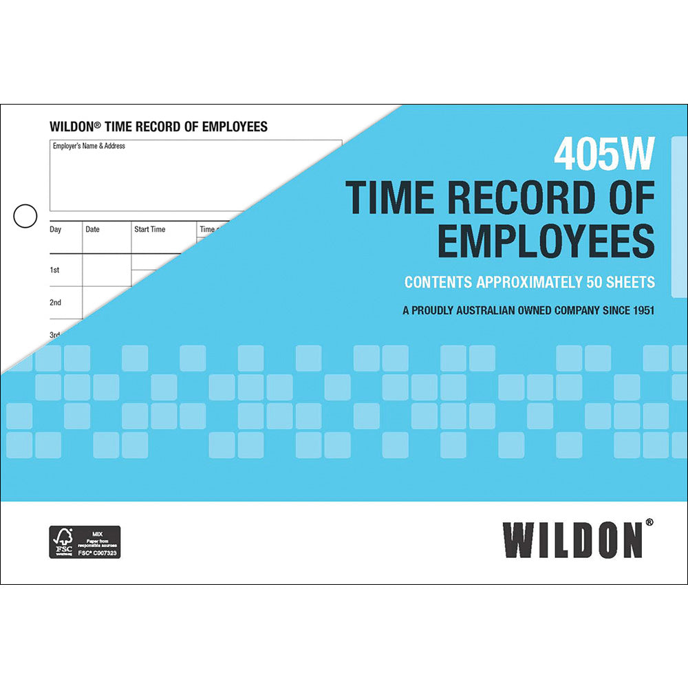 Wildon Time Record Sheet 405W PK50 (Each)