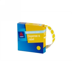 Avery Label Disp 14mm Yellow Dot DMC14Y (Each)