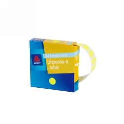 Avery Label Disp 14mm Fluoro Yellow Dot DMC14FY (Each)