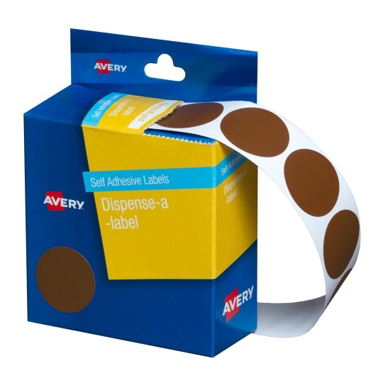 Avery Label Disp 24mm Brown Dot DMC24BRO (Each)