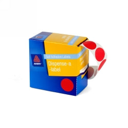 Avery Label Disp 24mm Red Dot DMC24R (Each)