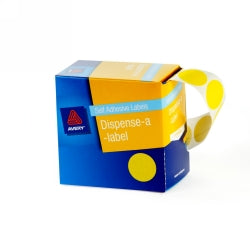Avery Label Disp 24mm Yellow Dot DMC24Y (Each)