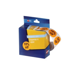 Avery Label Disp 24mm PRE-PRINTED Circle 10% Off Orange PK500 (Each)