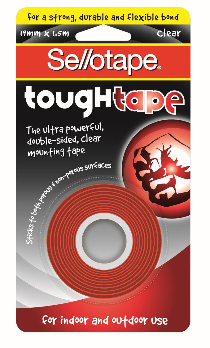 Sellotape Tape Mounting Sellotape Tough Tape 19mmx1.5M Clear (Each)