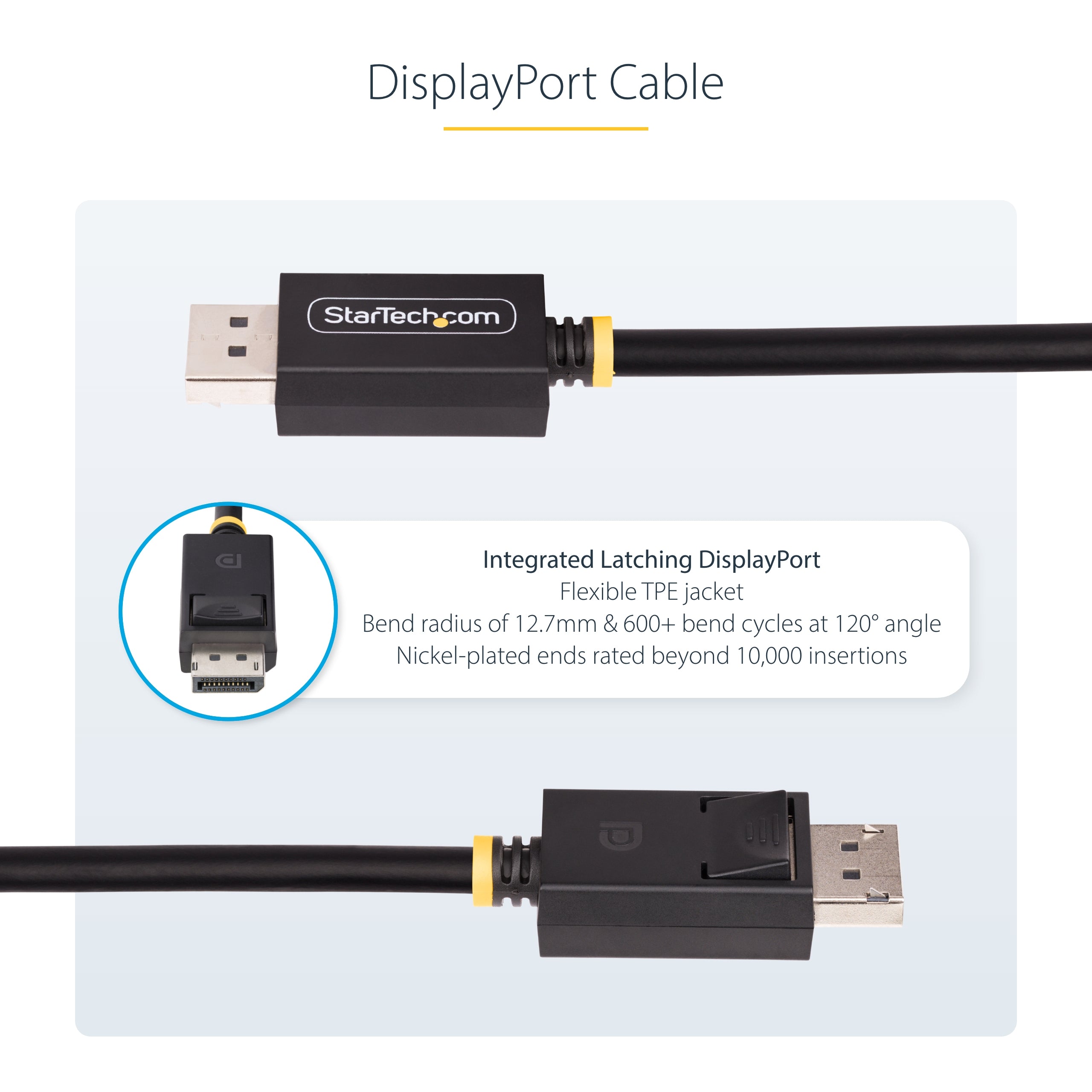 StarTech.com 6ft DisplayPort 2.1 Cable, VESA Certified DP40 DisplayPort Cable w/UHBR10/HDR/HDCP 2.2, 8K 60Hz/4K 144Hz w/DSC 1.2a, 40Gbps, DP 2.1 Cable, UHD Monitor Cord, M/M