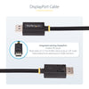 StarTech.com 6ft DisplayPort 2.1 Cable, VESA Certified DP40 DisplayPort Cable w/UHBR10/HDR/HDCP 2.2, 8K 60Hz/4K 144Hz w/DSC 1.2a, 40Gbps, DP 2.1 Cable, UHD Monitor Cord, M/M