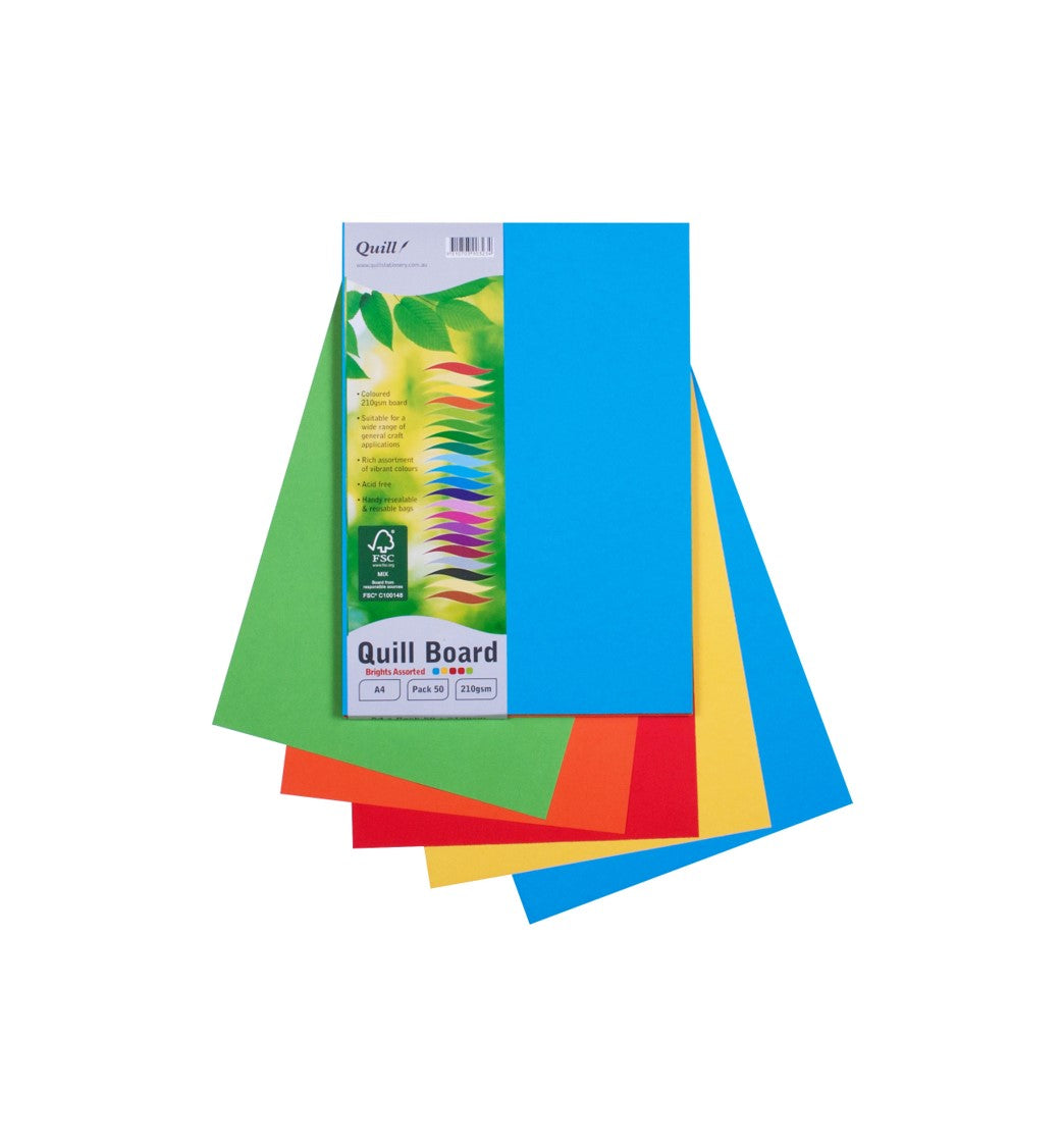 Quill Cardboard A4 210GSM Bright PK50 (Each)