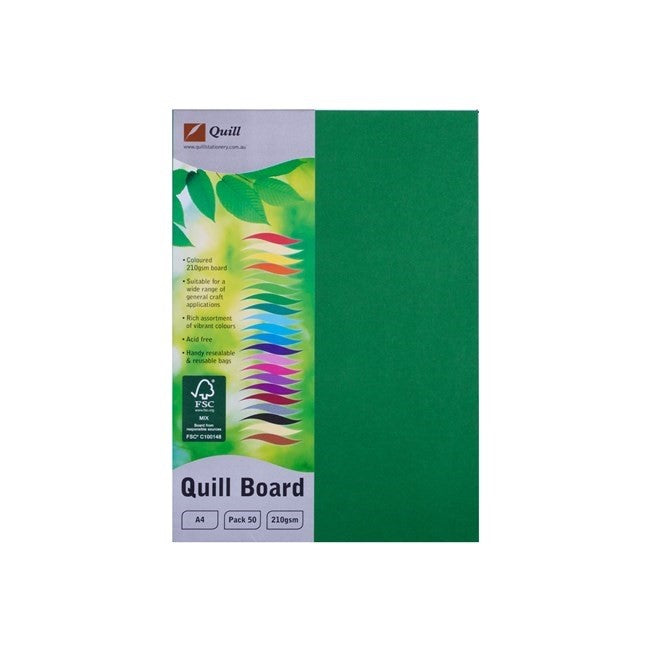 Quill Cardboard A4 210GSM Emerald PK50 (Each)