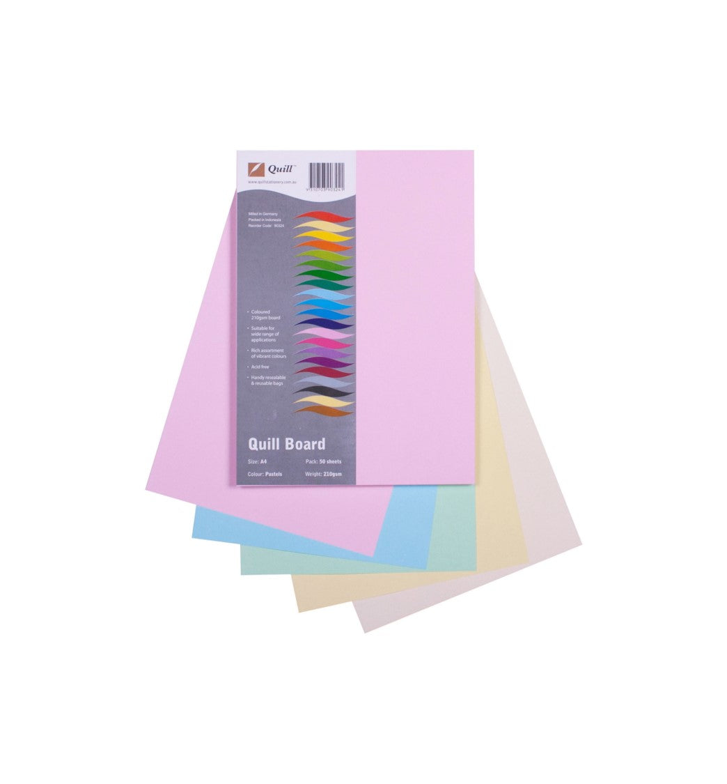 Quill Cardboard A4 210GSM Pastel PK50 (Each)