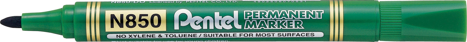 Pentel Marker N850 Green Perm Bullet (Each)