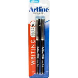 Artline Pen 200 0.4mm Fineline Black PK2 Hs (Each)