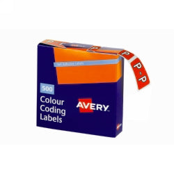 Avery Labels Colour Coding 25x38mm P Side Tab Dark Orange Bx500 (Each)