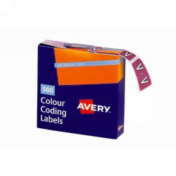 Avery Labels Colour Coding 25x38mm V Side Tab Mauve Bx500 (Each)