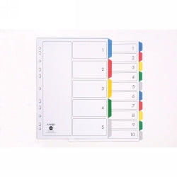 Marbig Dividers A4 PP 5 Tab Multi Colour (Each)
