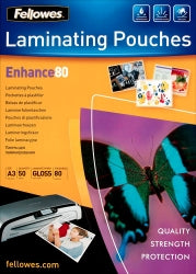 Fellowes Laminating Pouch A3 80 Micron Gloss 50PK (Each)