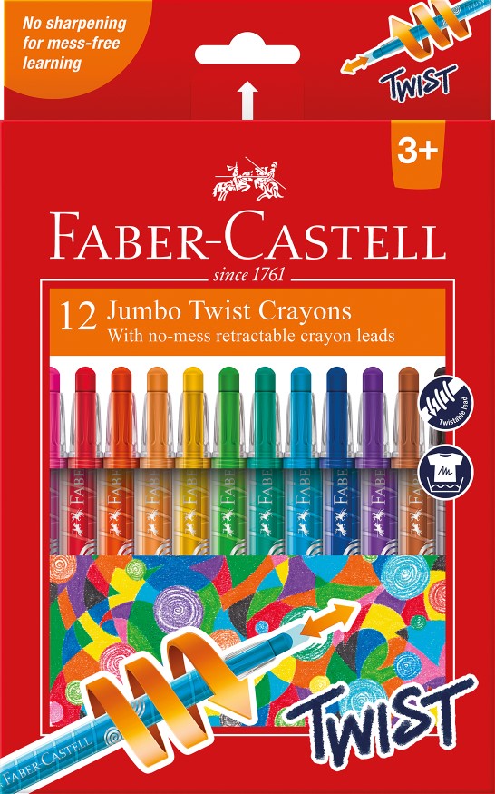 Faber-Castell Crayons Jumbo Twist Assorted Bx12 (Each)