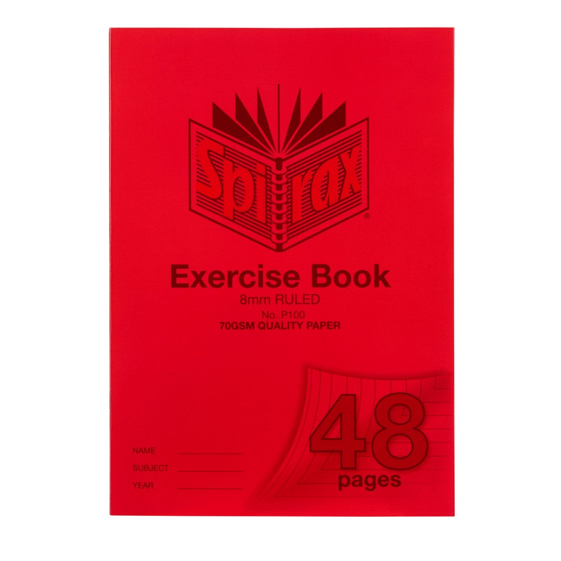 Exercise Book Spirax A4 P100 8mm Ruled 48-page (Pack 20)