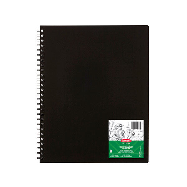Derwent Visual Art Diary Academy 11x14 Portrait Black 120-page (Each)