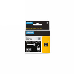 Dymo Label Tape 6mmx5.5M Rhino Pro Permanent Polyester Clear Black (Each)