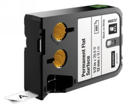 Dymo Label Tape 12mm Xtl Permanent Flat Surface Black On White (Each)