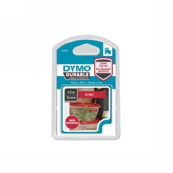 Dymo Label Tape D1 Durable 12mmx3M White On Red (Each)