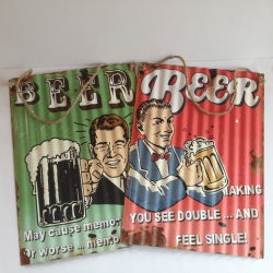Gift Tin Wall Hanging Beer Red (Each)