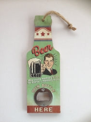 Bottle Opener Wooden Beer Green (Each)