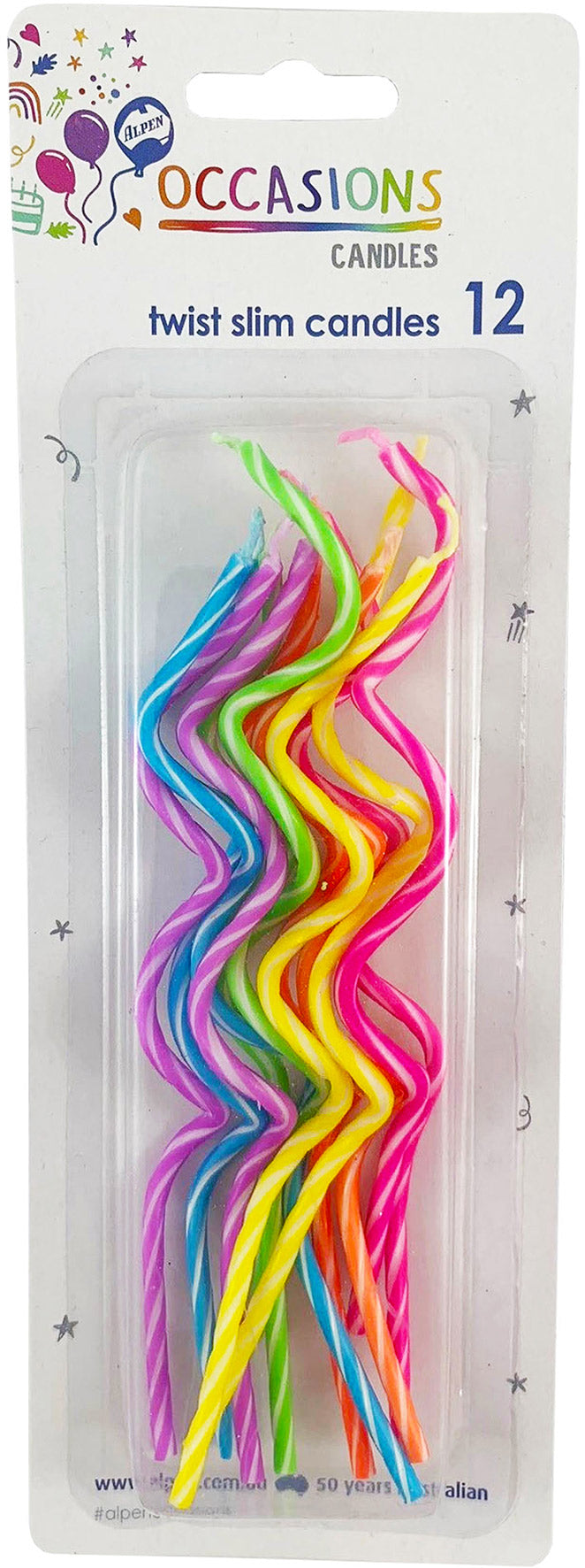 Candle Alpen Twisted Spiral Slims PK12 (Each)