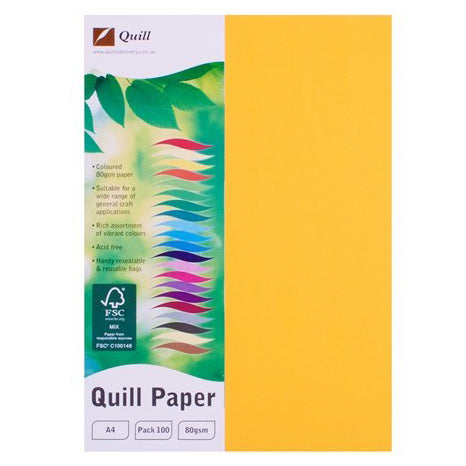 Quill Copy Paper A4 80GSM Sunshine PK100 (Each)