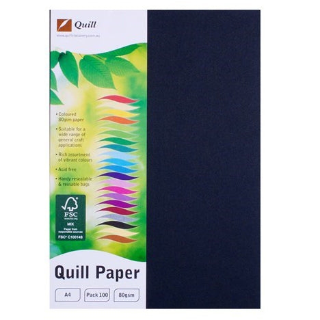 Quill Copy Paper A4 80GSM Black PK100 (Each)
