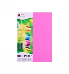 Quill Copy Paper A4 80GSM Fluoro Pink PK500 (REAM)