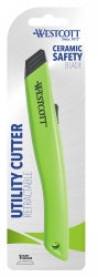 Cutter Westcott Premium Ceramic Retractable Box Cutter Green (Each)