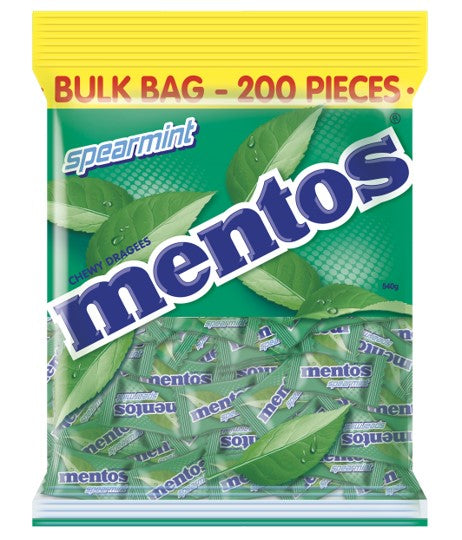 Conf Mentos 540gm Pillowpack Spearmint 200PCE (Each)