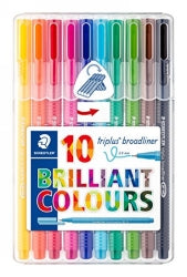 Staedtler Pen 0.8mm Triplus Broadliner Brilliant Colours PK10 (Each)