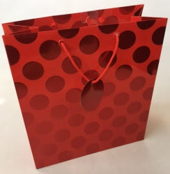 Ozcorp Gift Bag Large Foil Dot Red (Each)