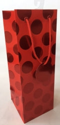 Ozcorp Gift Bag Bottle Foil Dot Red (Each)