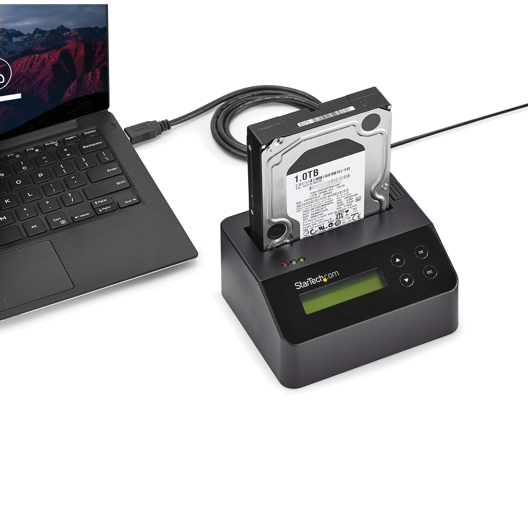 StarTech.com Single Bay Hard Drive Eraser, Standalone HDD/SSD Sanitizer, 4Kn, USB 3.0 to SATA III (6 Gbps), 9 Erase Modes, LCD Display, Secure Erase Hard Disk Sanitizer Dock, DB-9 Printer Port, TAA Compliant