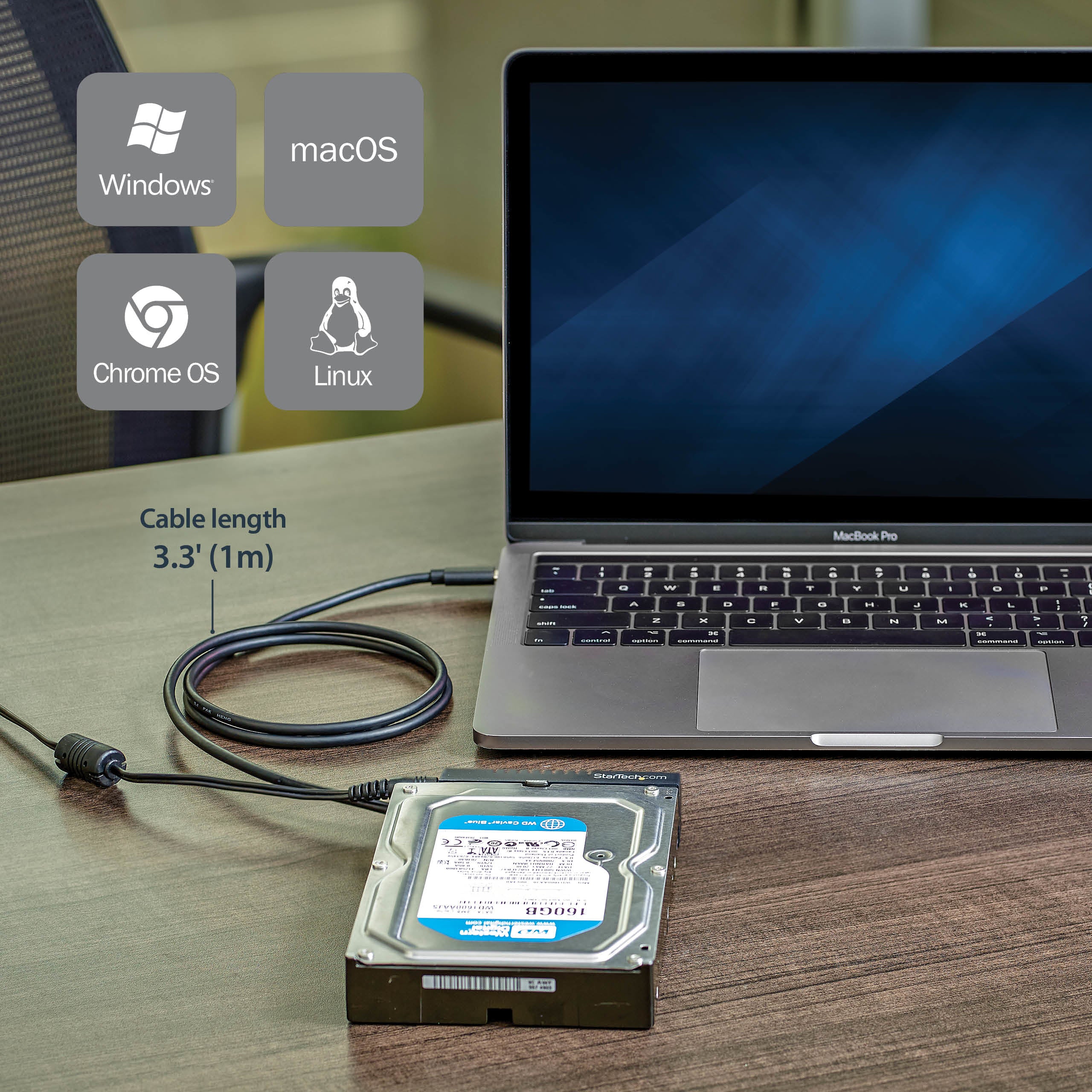 StarTech.com USB 3.1 (10Gbps) Adapter Cable for 2.5Ã¢â‚¬Â/3.5Ã¢â‚¬Â SATA Drives - USB-C