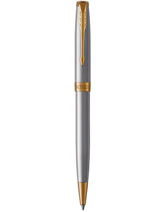 Parker Pen Sonnet Stainless Steel Gold Trim Ballpoint Stainless Steel (Each)