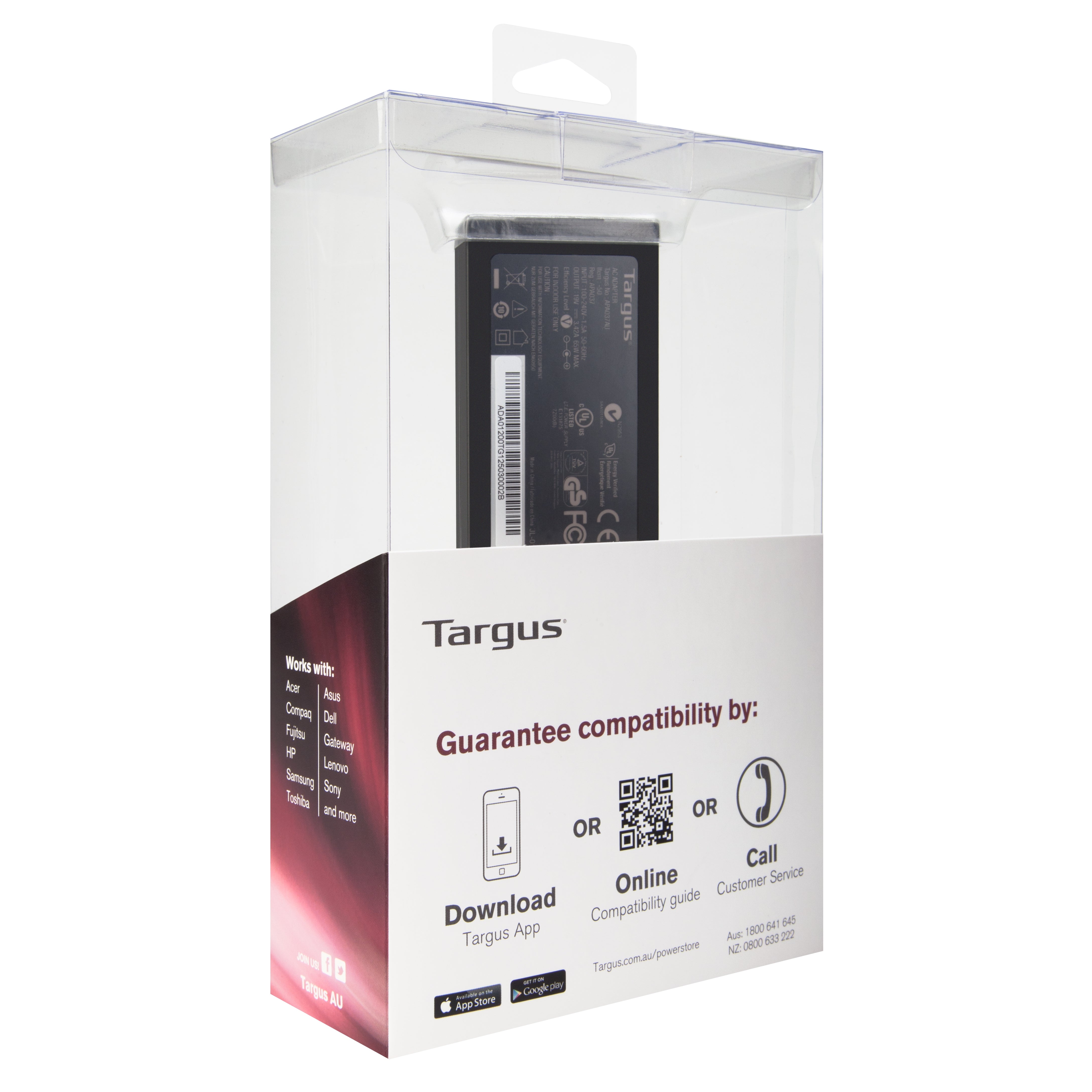 Targus APA047AU power adapter/inverter Indoor 65 W Black