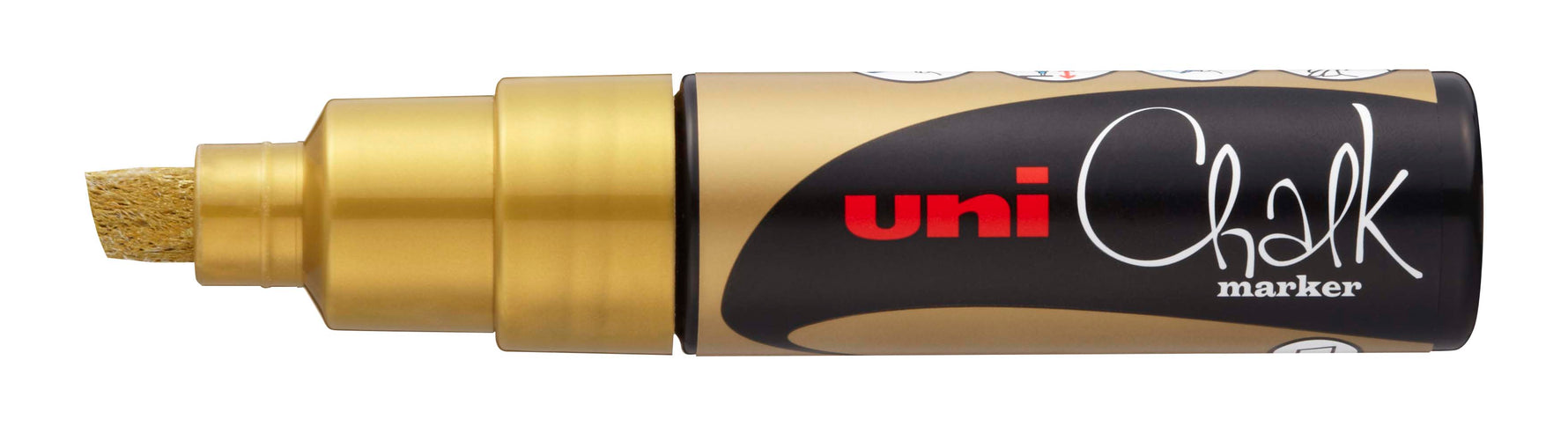 Uni Marker Chalk 8mm Chisel Tip Gold (Each)