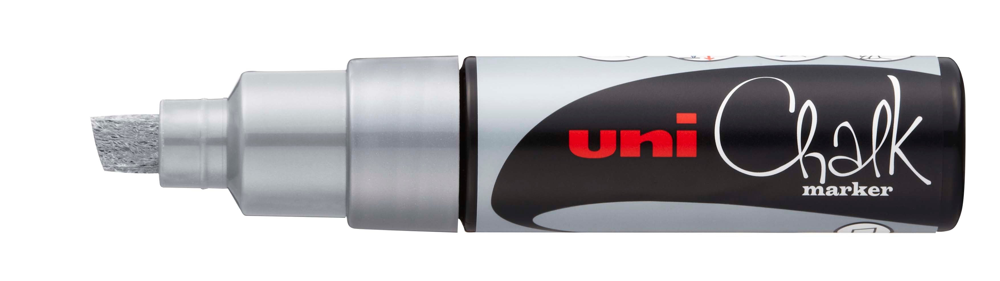 Uni Marker Chalk 8mm Chisel Tip Silver (Each)
