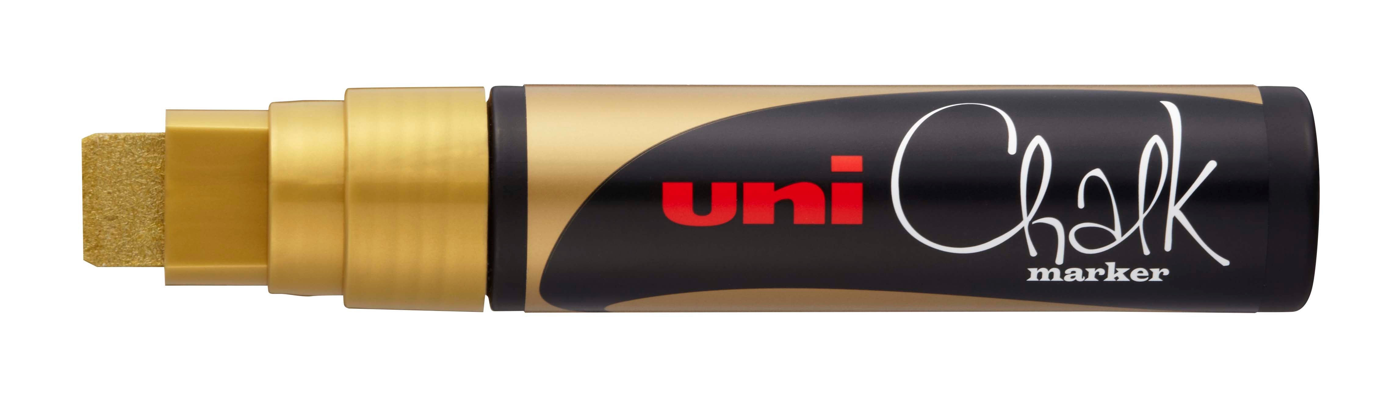 Uni Marker Chalk 15mm Chisel Tip Gold (Each)