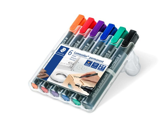 Staedtler Marker 352 Lumocolor Permanent Bullet Assorted WLT6 (Each)